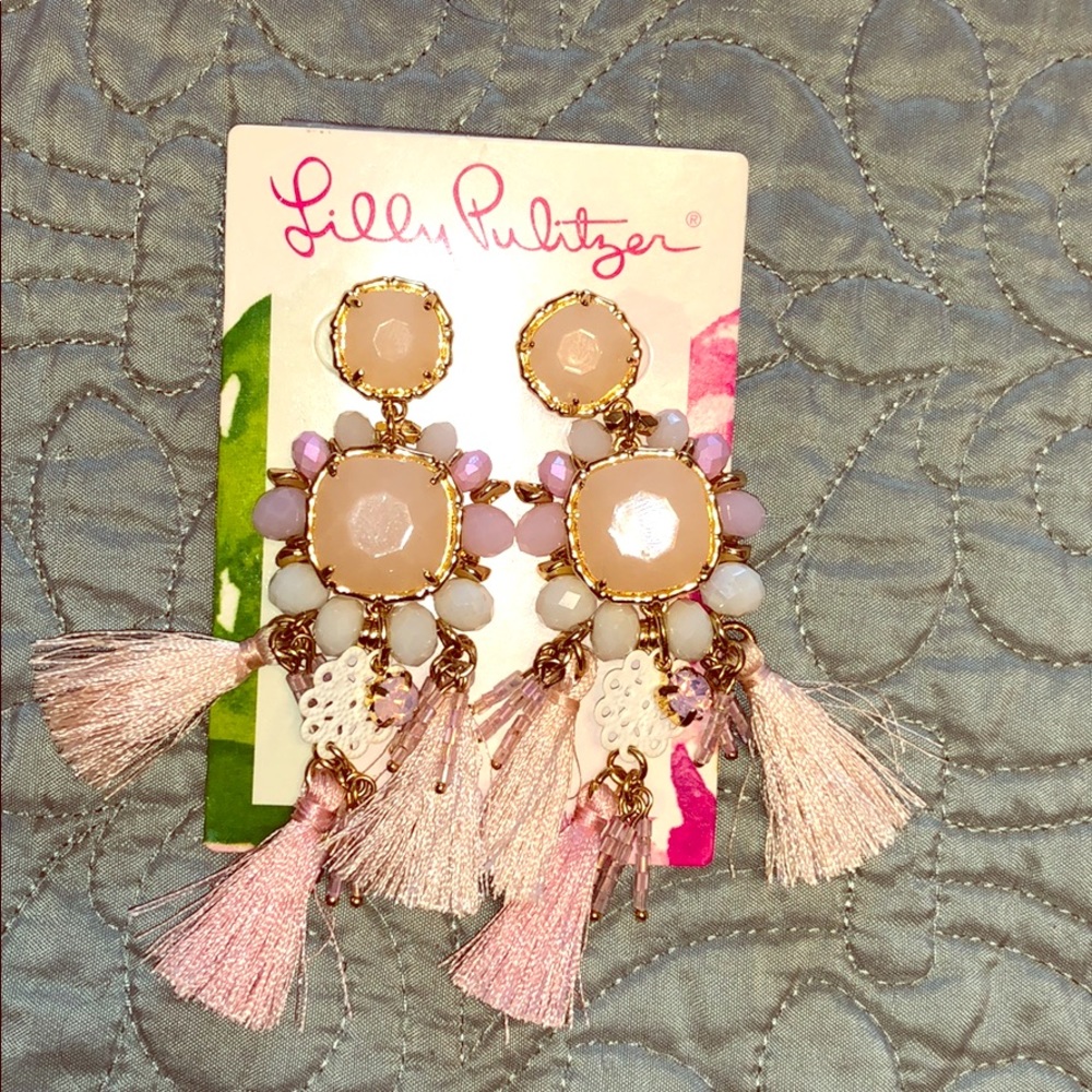 EUC LILLY PULITZER WATERSIDE EARRINGS PINK